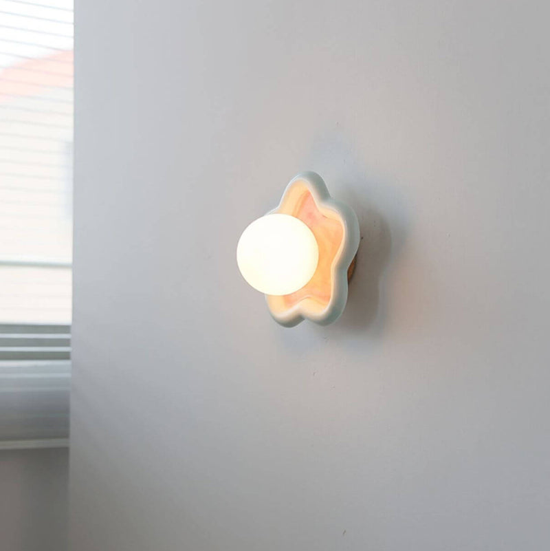 Nordic Creative Ceramic Star Design Glass Ball 1-Light Wall Sconce Lamp