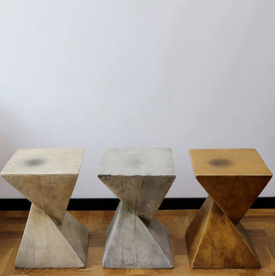 Table d'appoint carrée géométrique en argile de magnésium industriel contemporain pour le salon 