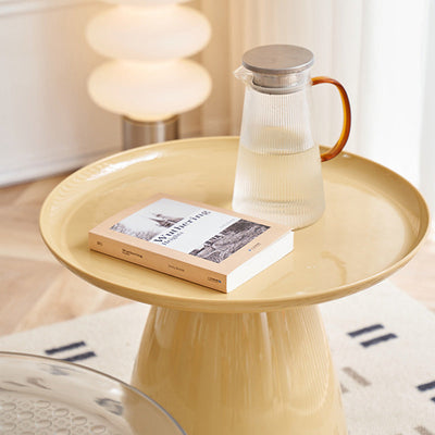 Mesa de café contemporánea creativa redonda de cono de plástico PET para sala de estar 