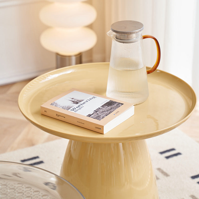Mesa de café contemporánea creativa redonda de cono de plástico PET para sala de estar 