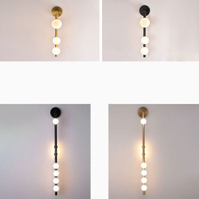 Lámpara de Aplique de Pared de Bola de Vidrio de Hierro de Simplicidad Moderna 3/5/7 Luces Para Sala de Estar 