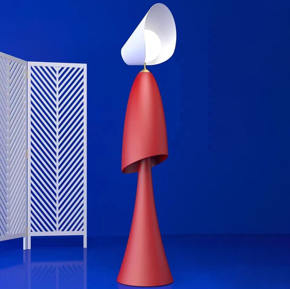Lámpara de pie moderna minimalista de hierro en forma humana con 1 luz y pantalla de vidrio 