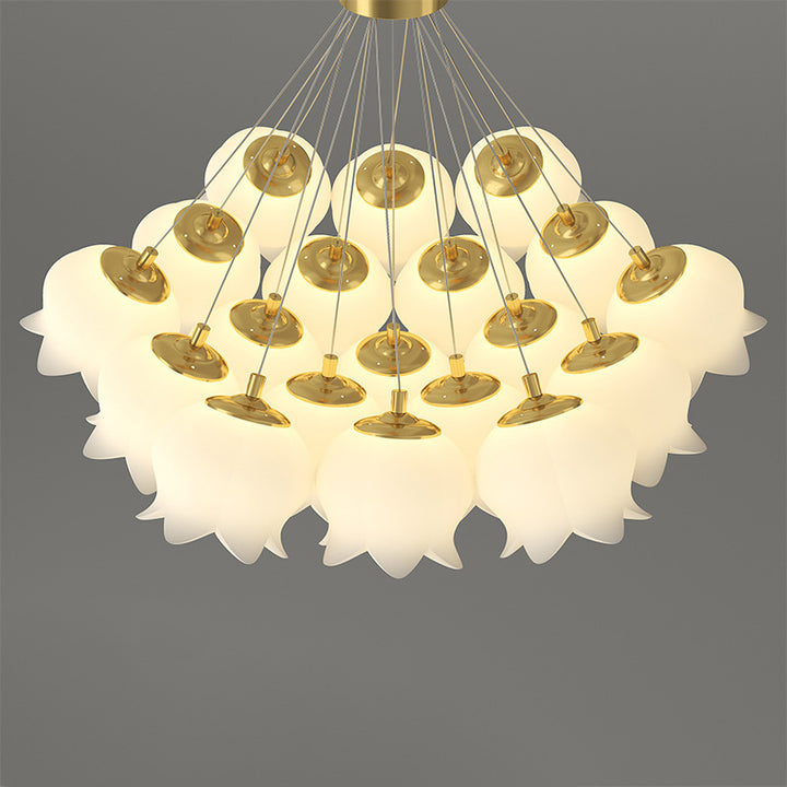 Traditionelle französische Maiglöckchen-Blumenleuchter aus Kupfer und Kunststoff, 13.07.19 Lichter, für Esszimmer 