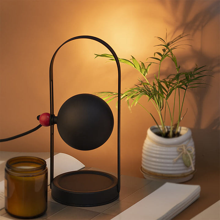 Lampe de table en métal rétro contemporaine à 1 lumière avec boules en cire fondue pour chambre 