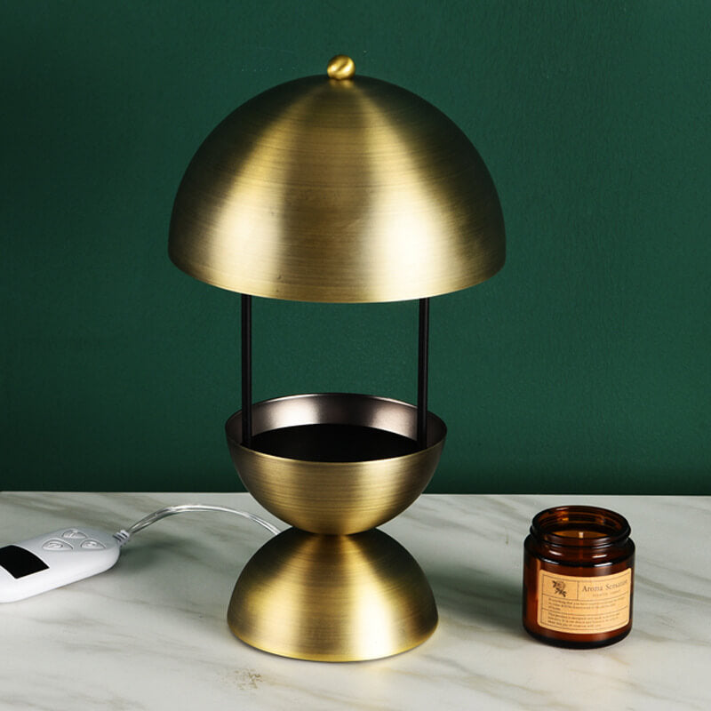 Industrial Brass Color Dome Metal 1-Light Melting Wax Table Lamp