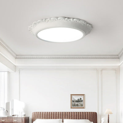 Lumière de plafond LED encastrée acrylique à bord rond gravé PU minimaliste moderne pour salon 