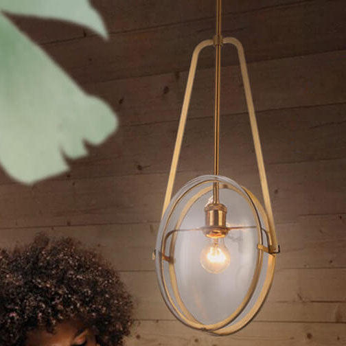 Moderne minimalistische klare Glas-Oval-Edelstahl-1-Licht-Pendelleuchte für das Wohnzimmer 