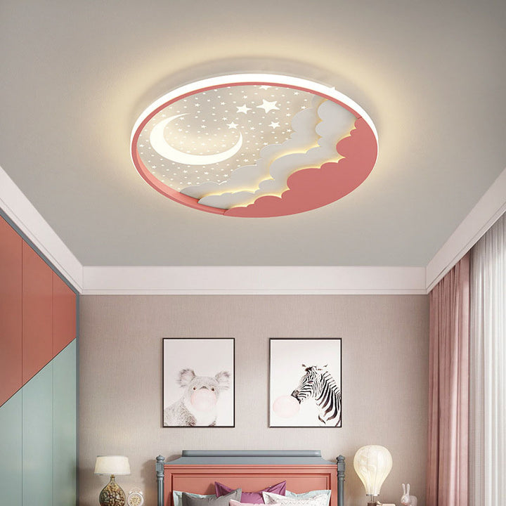 Luz de techo empotrada LED acrílica contemporánea creativa de estrellas y luna para niños para sala de estar 