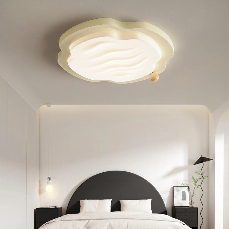 Moderne nordische Creme Biskuit PVC Schatten Hardware LED Unterputz Deckenleuchte für Schlafzimmer 