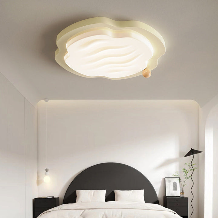 Moderne nordische Creme Biskuit PVC Schatten Hardware LED Unterputz Deckenleuchte für Schlafzimmer 