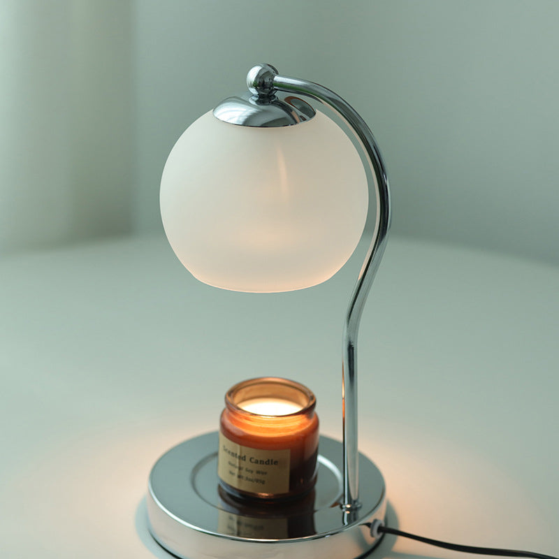 Lampe de table moderne minimaliste en verre et fer à une lumière avec effet de cire fondue pour chambre 