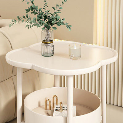 Table d'appoint contemporaine en forme de fleur créative à deux niveaux pour le salon 