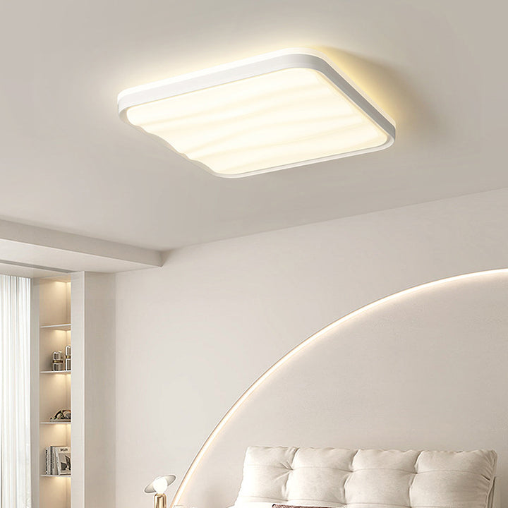 Luz de techo montada al ras de LED de hierro PVC con rayas redondas cuadradas rectangulares minimalistas modernas para sala de estar 