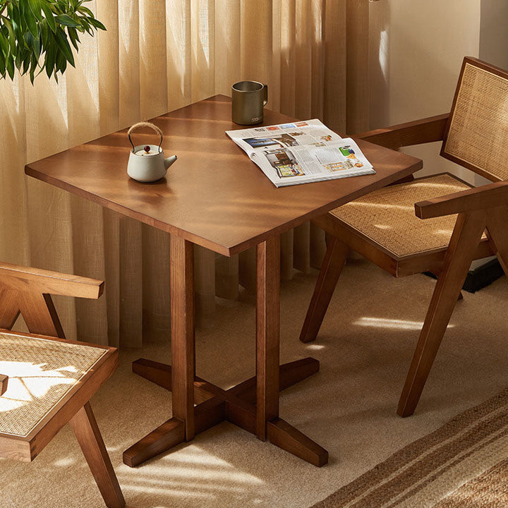 Table basse carrée croisée en bois minimaliste moderne pour salon 