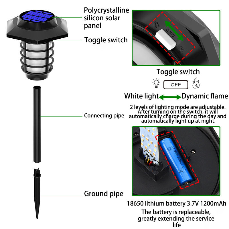 Matériel de cylindre solaire étanche minimaliste moderne ABS LED lumière de paysage extérieur pour jardin 
