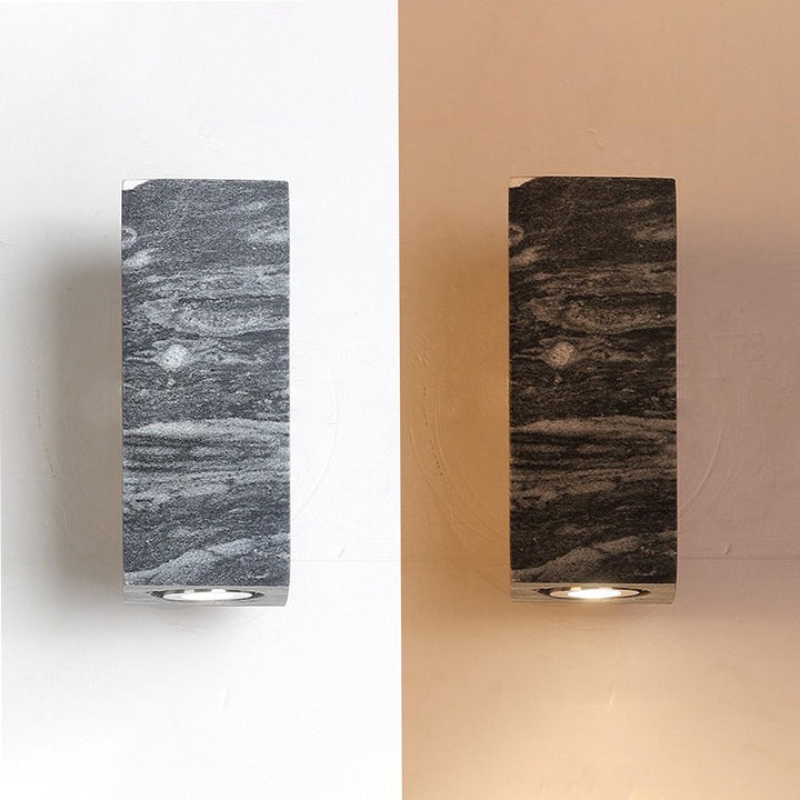 Lámpara Aplique de Pared Moderna Minimalista Cilindro Rectángulo Madera Greystone de 1 Luz Para Sala de Estar 