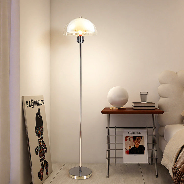 Lampadaire moderne en acrylique et fer à 1 lumière, demi-cercle, pour salon 