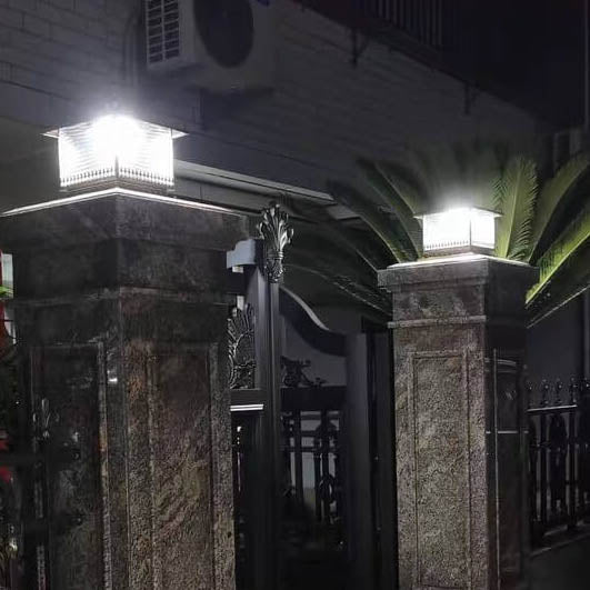 Traditionelle Chinesische Palast Messing Glas Solar 1-Licht Außenleuchte Für Garten 