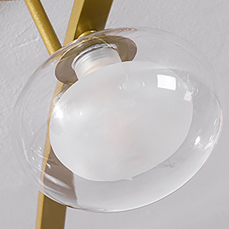 Zeitgenössischer Luxus-Hardware-Rahmen Glaskugelschirm 7-Licht Kronleuchter für Schlafzimmer 