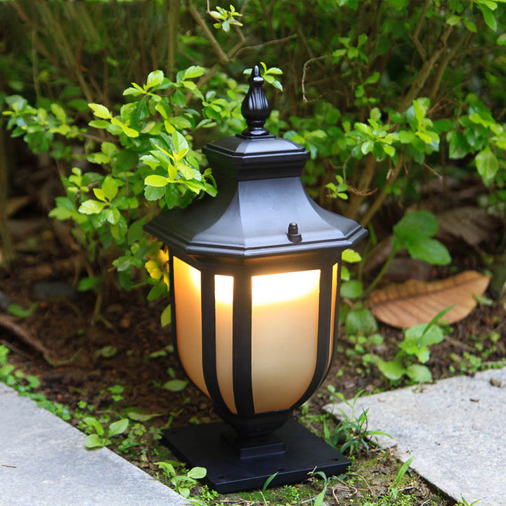 Traditional European Glass Aluminum Cage 1-Light Outdoor Waterproof Landscape Light For Outdoor