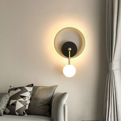 Modern Minimalist Oval Round Square Iron Aluminum LED Wall Sconce Lamp For Bedroom