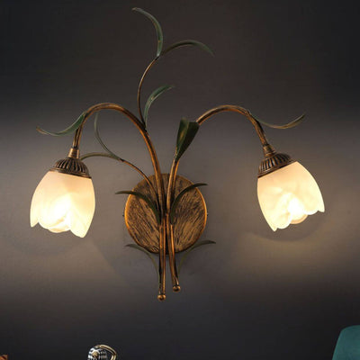 Modern Minimalist Art Glass Flower 1/2-Light Wall Sconce Lamp
