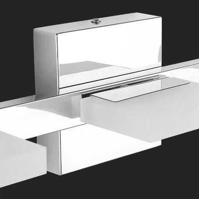 Lámpara de pared frontal de espejo de tocador de baño LED cuadrada de acero inoxidable acrílico simple nórdico 