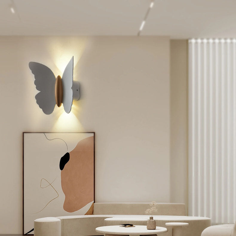 Applique Murale LED Extérieure en Aluminium Étanche Minimaliste Moderne avec Papillon pour Patio Extérieur 