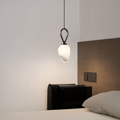 Moderne Luxus Messing Geometrische Glas Schirm 1-Licht Pendelleuchte für Wohnzimmer 