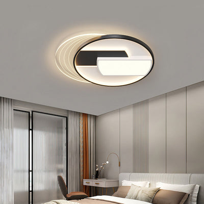 Modern Minimalist Rectangle Square Round Cloudy Iron Acrylic LED Flush Mount Ceiling Light For Bedroom