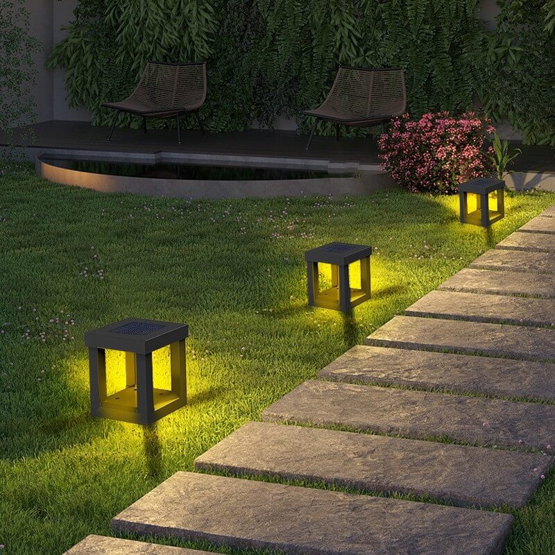 Modern Simplicity Solar Square ABS Plastic LED Outdoor Light For Garden