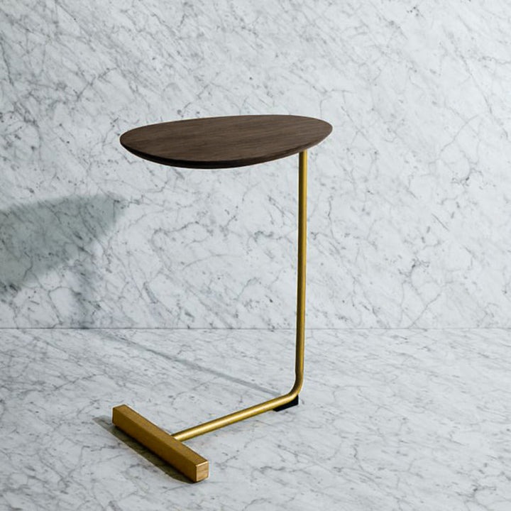 Contemporary Creative Oval MDF Iron End Table 1-Tier For Living Room