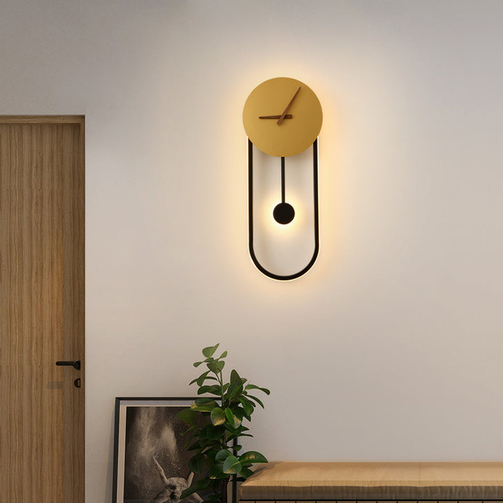 Applique murale LED en fer acrylique de forme ovale ronde scandinave contemporaine pour chambre 