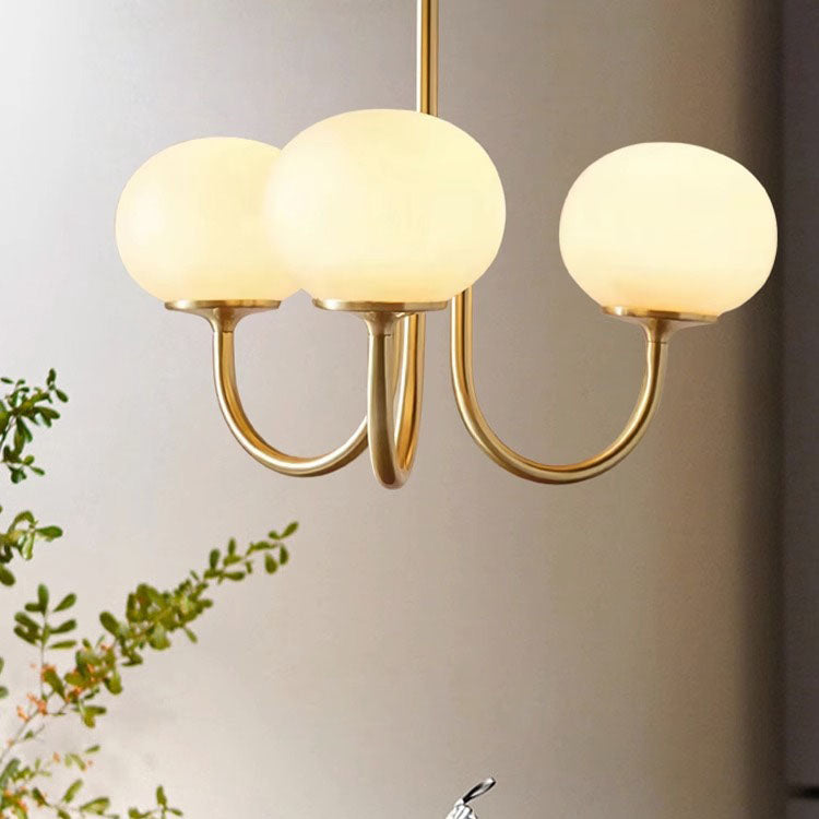 Lámpara de Araña de 3 Luces con Bola de Vidrio de Hierro Tradicional Francesa para Sala de Estar 