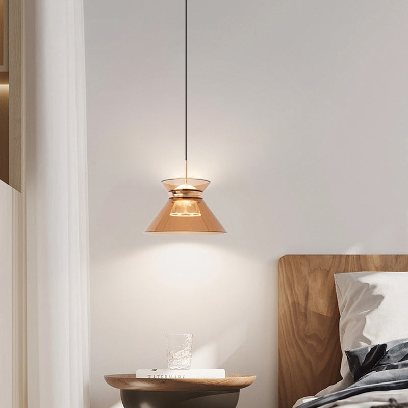 Modern Simplicity Aluminum Acrylic Tapered Hourglass LED Pendant Light For Bedside