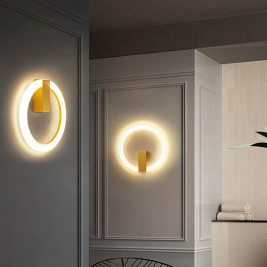 Moderne minimalistische runde Eisen-Aluminium-PVC-LED-Wandleuchte für das Schlafzimmer 