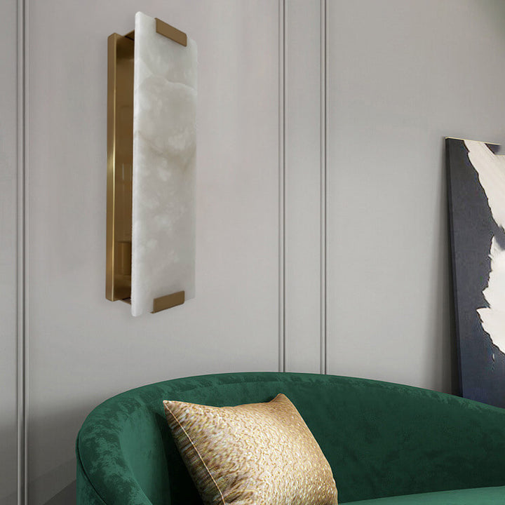 Diseño de Tira de Mármol de Cobre de Lujo Luz Nórdica Aplique de Pared de 3 Luces 