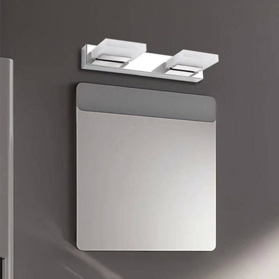 Lámpara de pared frontal de espejo de tocador de baño LED cuadrada de acero inoxidable acrílico simple nórdico 