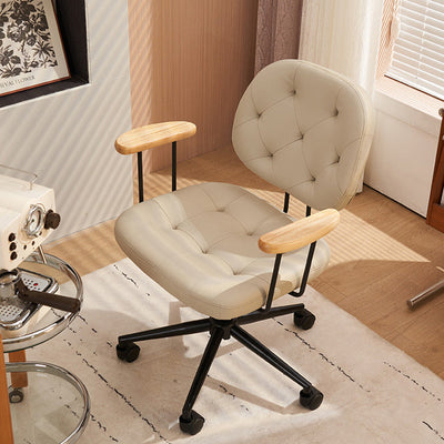 Moderno Minimalista Cuadrado Imitación de Cuero Madera Acero Silla Respaldo Reposabrazos Para Dormitorio 