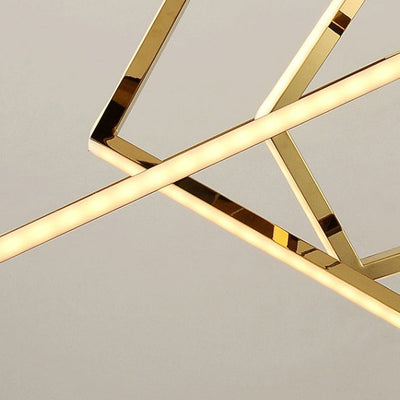 Contemporary Scandinavian Stainless Steel PVC Irregular LED Chandelier For Living Room