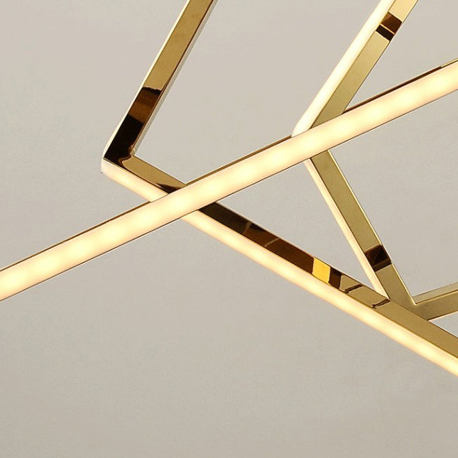 Contemporary Scandinavian Stainless Steel PVC Irregular LED Chandelier For Living Room