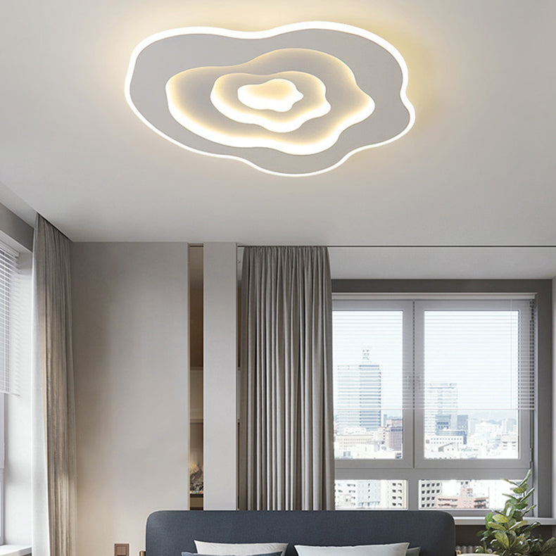 Lustre Plafonnier LED en Acrylique et Fer Minimaliste Moderne pour Salon 