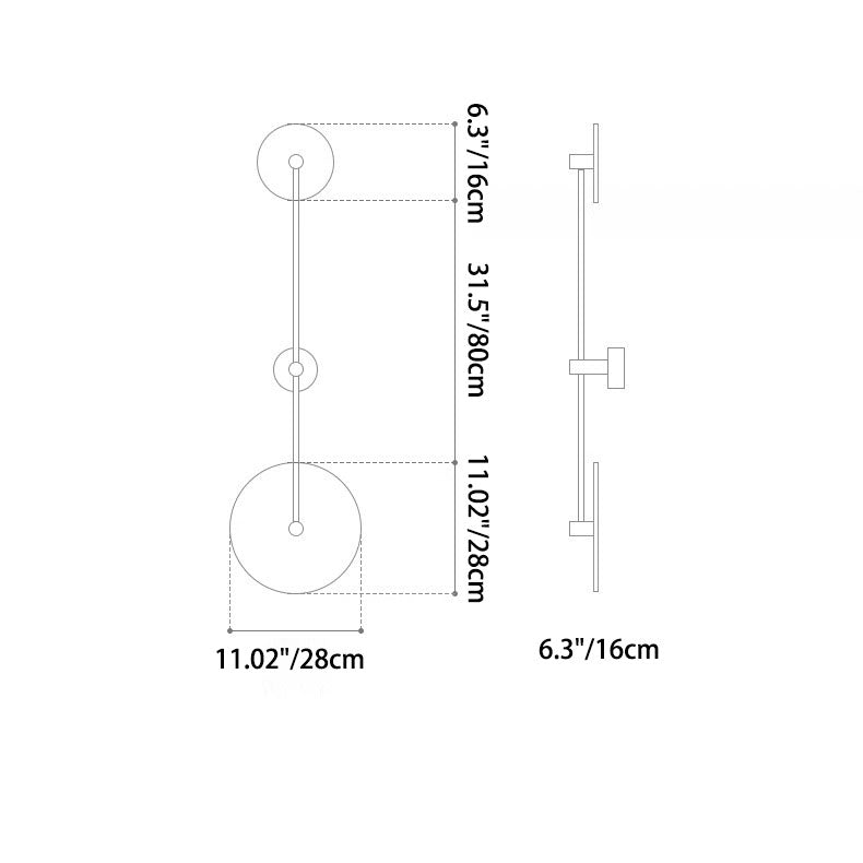 Moderne minimalistische geometrische Kreis Travertin Eisen 2-Licht Wandleuchte Lampe für Schlafzimmer 
