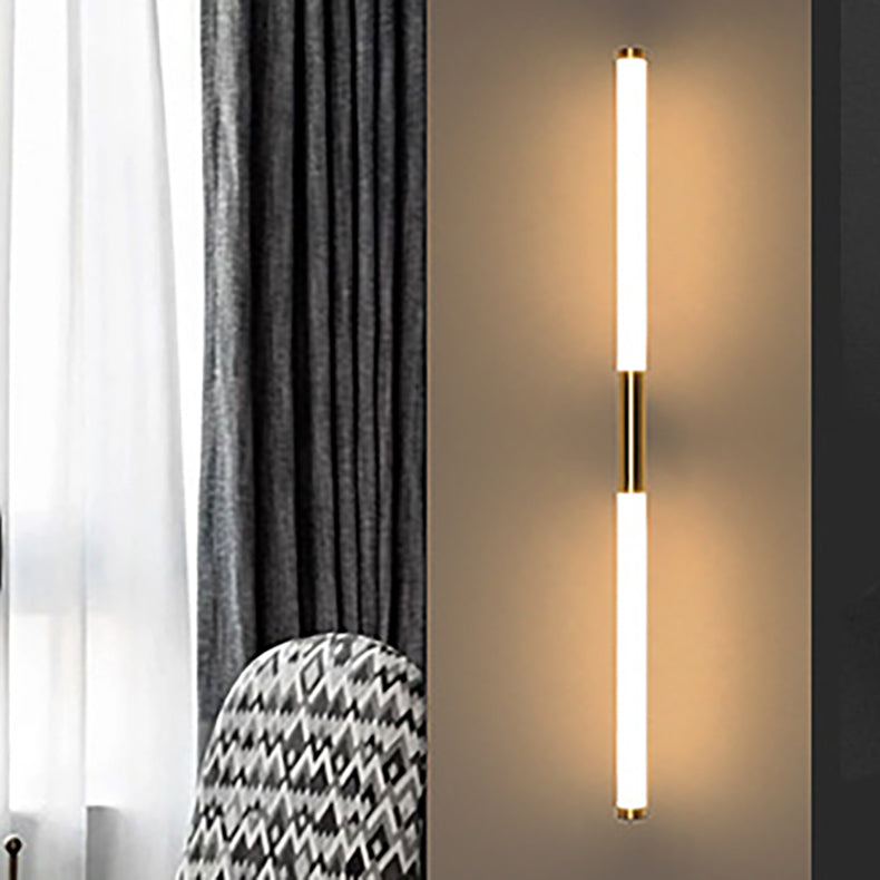 Moderne minimalistische lange Zylinder Rechteck Basis Eisen PC LED Wandleuchte Lampe für Schlafzimmer 