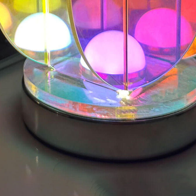 Modern Minimalist Clear Dazzle Acrylic Iron USB Geometry LED Art Decoration Table Lamp For Bedroom