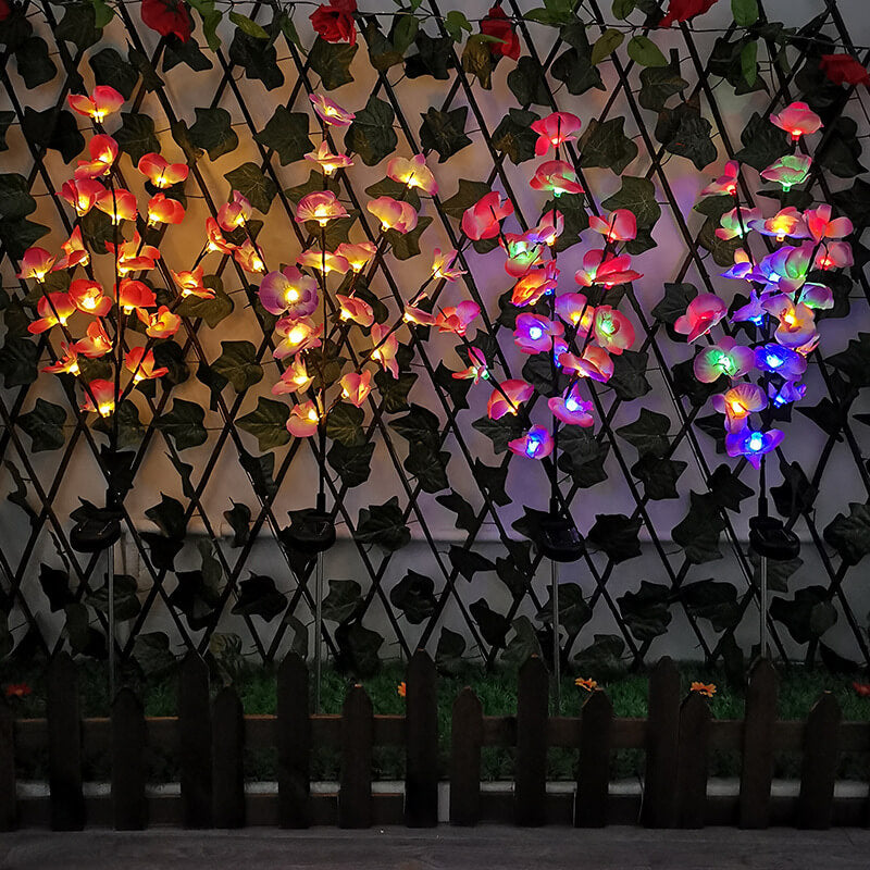 Solar Modern Silk Ground Plug Simulation Phalaenopsis LED Outdoor Light