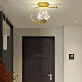 Moderne kreative Kugel voller Sterne Hardware Glas LED Deckenleuchte zur halbeinbau Montage 