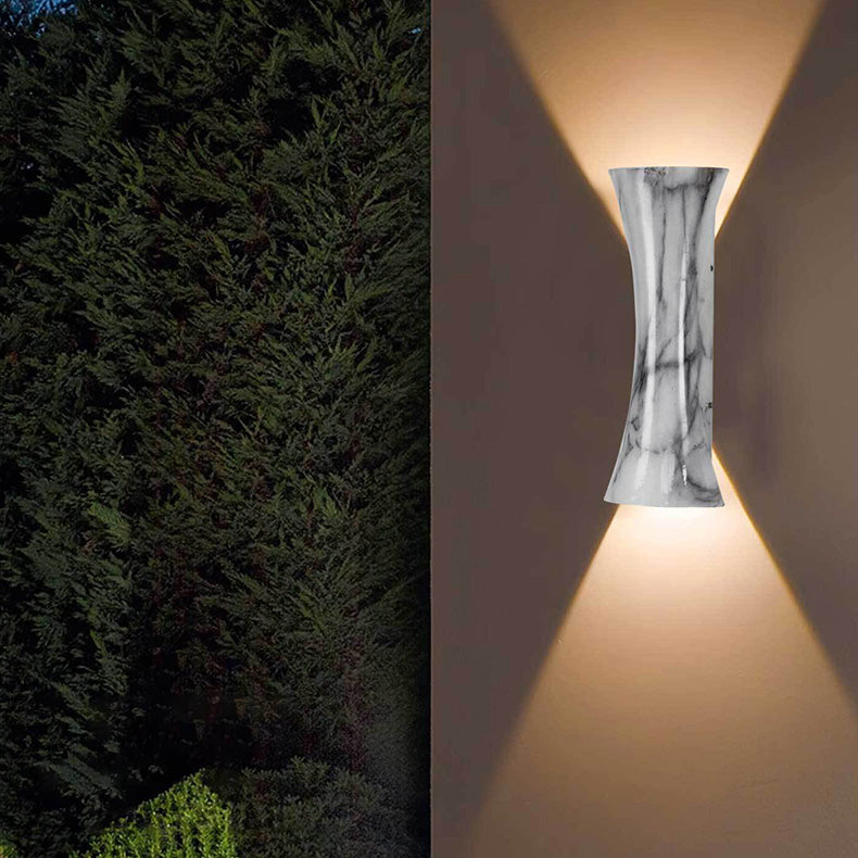 Lámpara de Aplique de Pared LED con Lente de Aluminio Iluminada Superior e Inferior Impermeable Moderna Minimalista Rectangular para Patio Exterior 