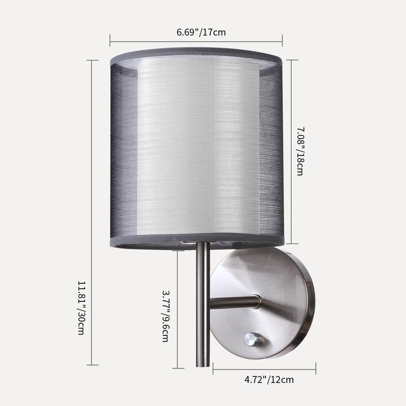 Modern Minimalist Cylinder Iron Gauze 1-Light Wall Sconce Lamp For Living Room
