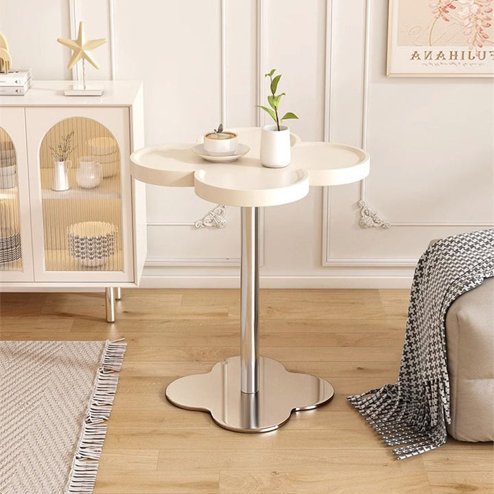 Modern Minimalist Cylinder Petal MDF Glass Stainless Steel Coffee Table For Living Room